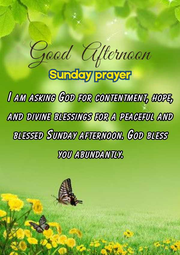 Powerful Sunday Afternoon Prayers