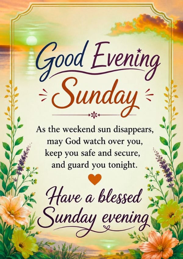 120+ Sunday Evening Blessings, Prayers, and Quotes With Images